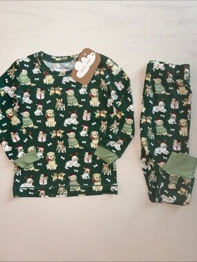 Angel Dear Christmas Holiday Dogs Puppy Pajama Set 2T 3-4 5-6 7-8